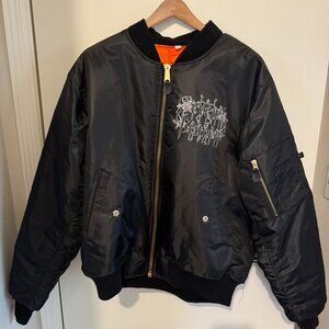 REVENGE HAVEN BOMBER Flight Jacket Black / ORANGE REVERSIBLE ROTHCO Men’s XL NWO